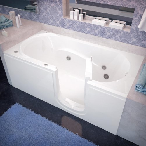 Spa World Venzi Vz3060sirwh Rectangular Whirlpool Walk-In Bathtub, 30x60, Right Drain, White #1