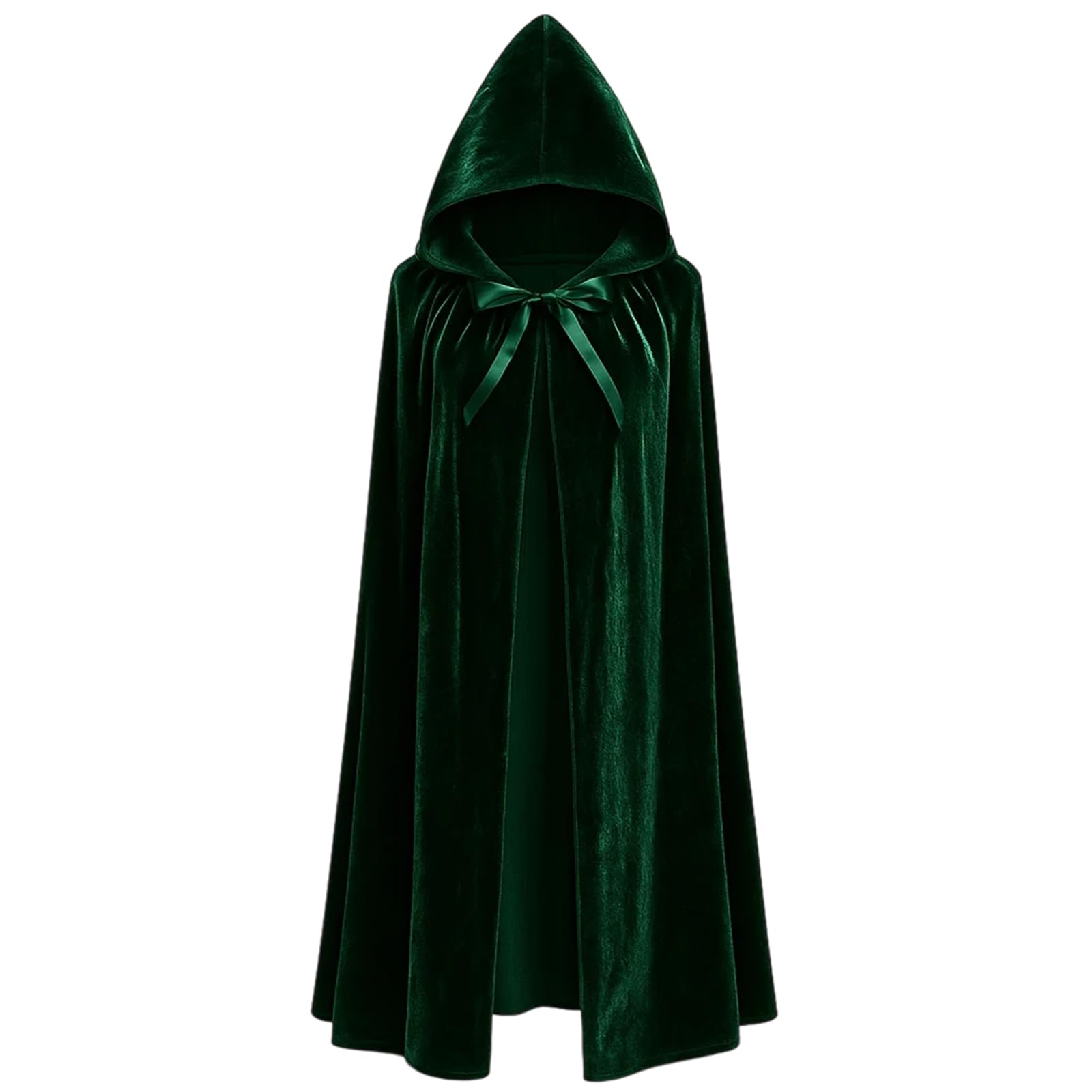 WNXBFO Green Cloak, Unisex Adult Cape for Halloween and Christmas, Medieval Costume Accessory for Role-Playing and Themed Parties, 150 cm/ 59 inch Long