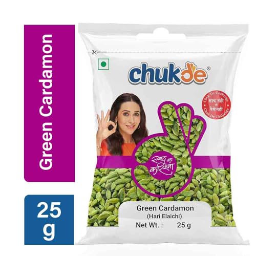 Image of Chukde Hari Elaichi, Green Cardamom Whole Spices, 25g