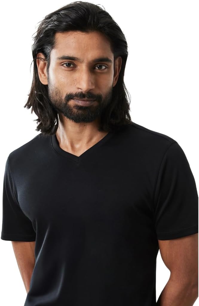 Robert Barakett V Neck Short Sleeve Pima Cotton Casual Solid Mens T Shirt - Image 3