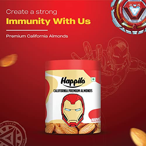 Image of Happilo Marvel California Premium Almonds 350G, Iron Man Edition High Protein Snack And Super Healthy Nuts, Raw