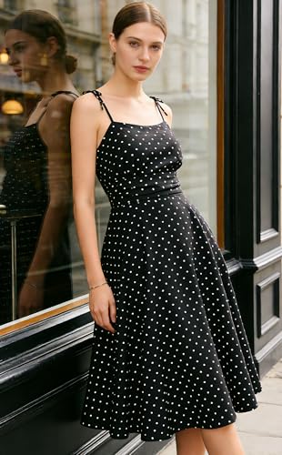 Image of Belle Poque Women's Spaghetti Strap Midi Vintage Tea Party Dress | Belle Poque Women's Spaghetti Strap Midi Vintage Tea Party Dress,A-line,Cocktail Dress,Graduation Homecoming Dress