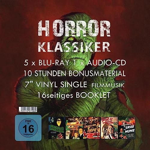 Horror-Klassiker Box - 5 Blu-rays + 1 Audio-CD + Vinyl 7" - Limited Edition 300 Stück - DAS GRAB DER MUMIE / DRACULAS TOCHTER / - Mehr Infos/Bestellen