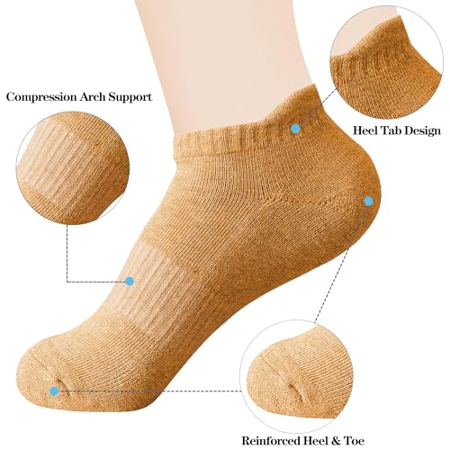 Image of Ankle Socks for Women and Men Heel Tab Athletic Socks Running Athletic Low Cut Tab Socks Sports No Show Sock 6 Pairs