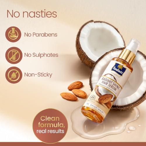 Image of Parachute Advansed Radiant Shine Hair Serum | Coconut & Almond | 48Hr Frizz Control | 4X Shiny Hair | 45ml