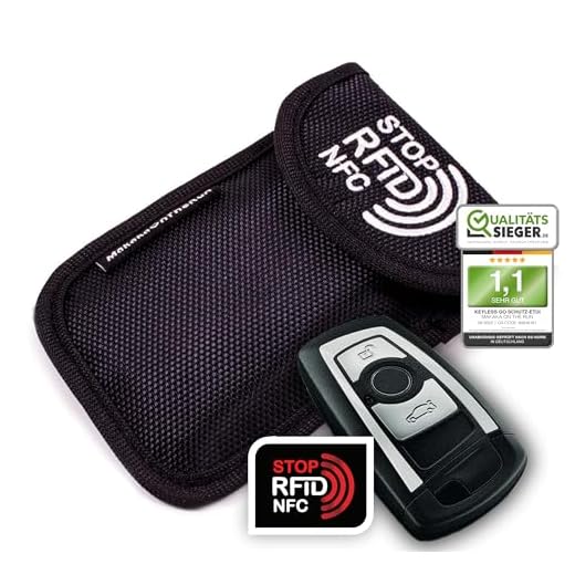 MakakaOnTheRun Keyless Go skydd bilnyckel: RFID-blockerare bilnyckelfodral med 2 RFID-skyddsfack. Radionyckelavskärmning för alla bilar från EU, Asien och Amerika