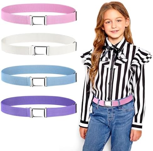 Set 4 Cinture Elastiche Bambini - Regolabili Per Jeans, Vestiti, Unisex, Colorate, Con Fibbia Metallica - Foto 8