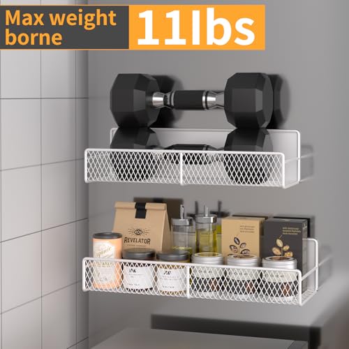 6 Pack Magnetic Shelves for Washing Machine, Magnetic Spice Rack Organizer for Refrigerator, Magnetic Shelf with Hanger Organizer, Metal Magnetic Basket, Laundry Organization and Storage, White by DTUQYX - Image 4