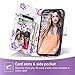 ULAK Compatible with iPhone 13 Wallet Case for Women, Premium PU Leather Flip Cover with Card Holder, Kickstand Feature Protective Purse Case for iPhone 13 6.1 Inch, Purple Glitter
