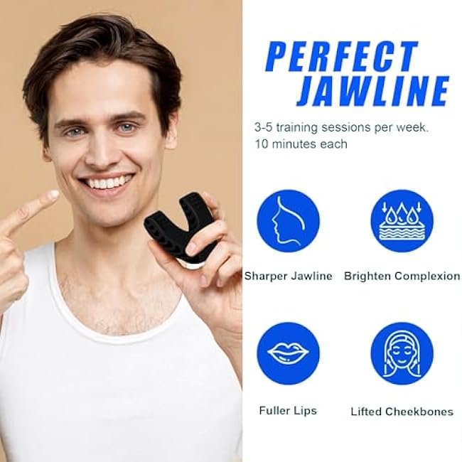 Jaw Exerciser,Jawline Exerciser for Men & Women,Facial Exerciser,3 Resistance Jaw Trainer,Jawline Shaper,Jaw Shark Toner,Facial Exerciser for Beginner Intermediate Advanced