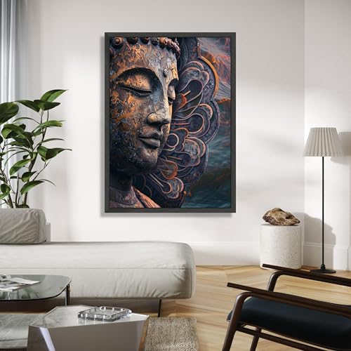 Art mural spirituel visage de Bouddha decoration interieure - 4