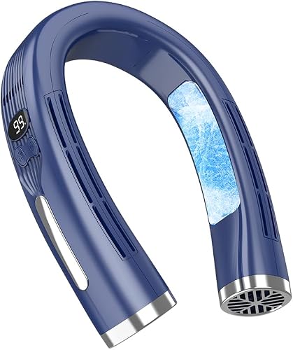 LIOURY Portable Neck Air Conditioner, 3D Airflow Cooling Fan with 2 Cooling Plat