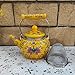 Healeved Enamel Tea Kettle with Ceramic Handle and Infuser 2.2L Water Kettle Coffee Pot Classic Floral Tea Kettle Steel Teapot for Stovetop Induction Cooker No Whistling Yellow