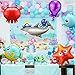 6 Pieces Large Ocean Animals Foil Balloon Sea Creatures Fish Balloons Shark Octopus Seahorse Starfish Crab Pufferfish Under The Ocean Balloons for Kids Birthday Sea Themed Party Decorations Supplies