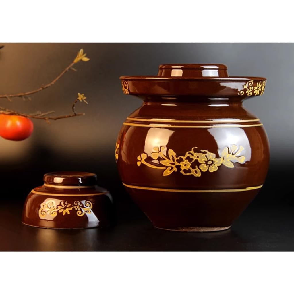 Ceramiczny słoik na ogórki z pokrywkami, tradycyjny chiński porcelanowy garnek na ogórki, ceramiczny garnek do fermentacji z pokrywką z uszczelką wodną, garnek na kiszoną kapustę d(8kg