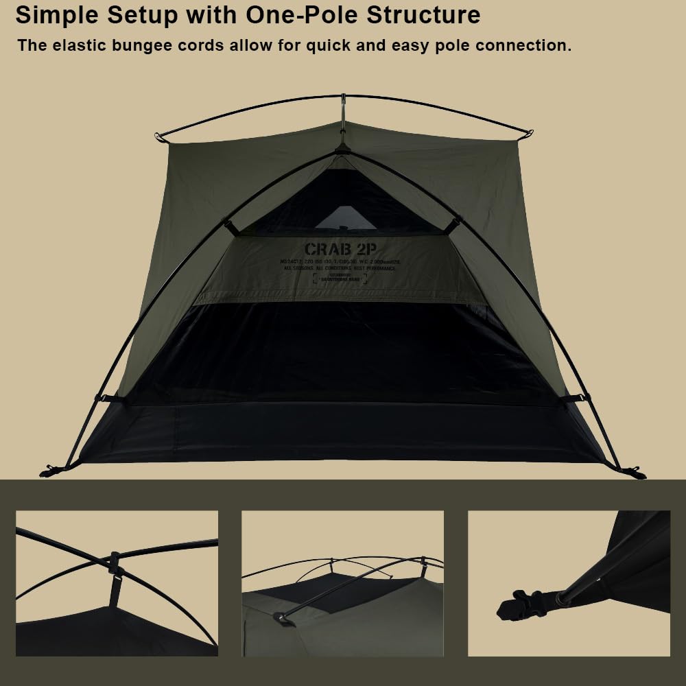 Amazon.com : CAMVIL Crab 2 Person Double Layer Black Canvas Cotton