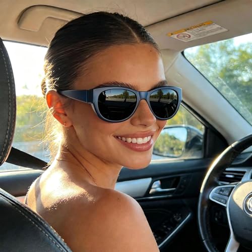 Image of HAOLOTA Sunglasses that Fit-Over Glasses Women Polarized, Trendy Cat Eye Sunglasses Wear Over Glasses, UV Protection