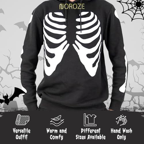NOROZE Unisex Halloween Skeleton Tracksuit Set Mens And Women Skull Bone Printed Zip Up Hoodie For Adult USA Sizes S-XXL2