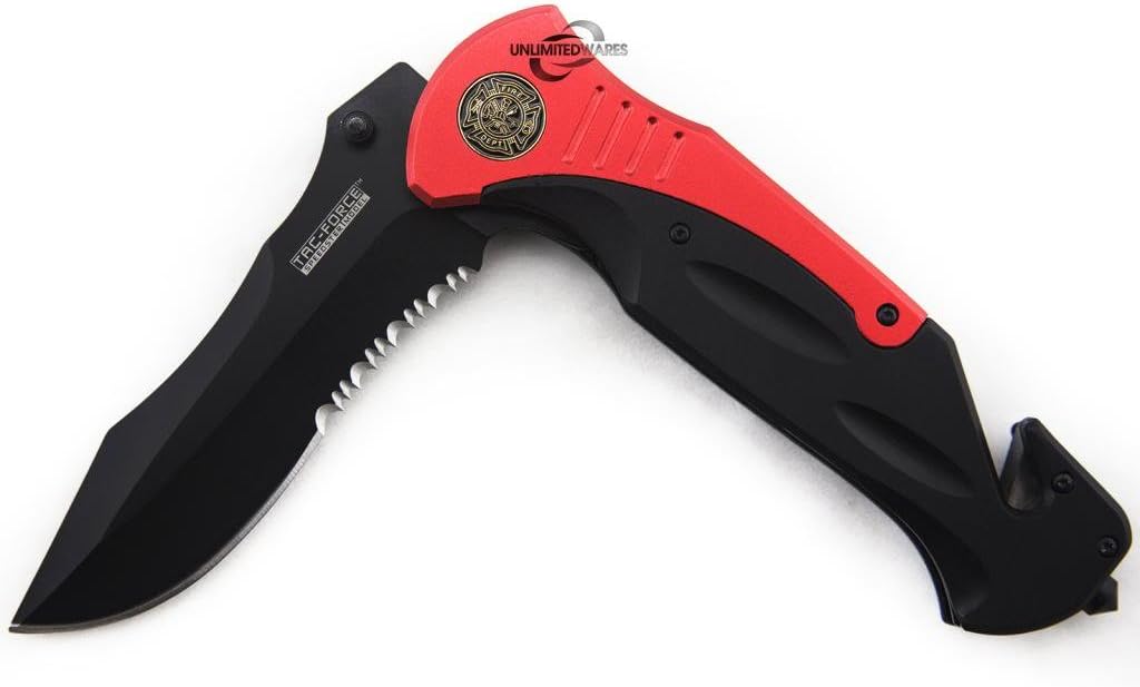 Unlimited Wares Fire Fighter Tactical Rescue Assisted Opening Folding Knife 4.75-Inch Closed