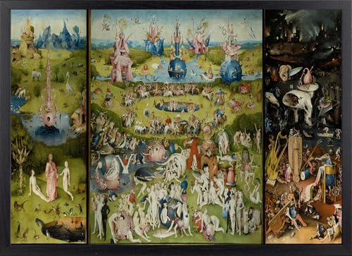 Fine Artic Tableau Le Jardin des Délices Bosch – Poster Flamenco Classique avec cadre – Tableaux Décoration Surréaliste – Affiche de Triptyque...