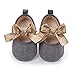 Geagodelia Scarpe Neonata Scarpe Primi Passi Antiscivolo con Suola Morbida Scarpe Bambina Battesimo Scarpe Principessa con Fiocco Carine Scarpine da Passeggio 0-12Mesi (Grigio, 9-12 Mesi)
