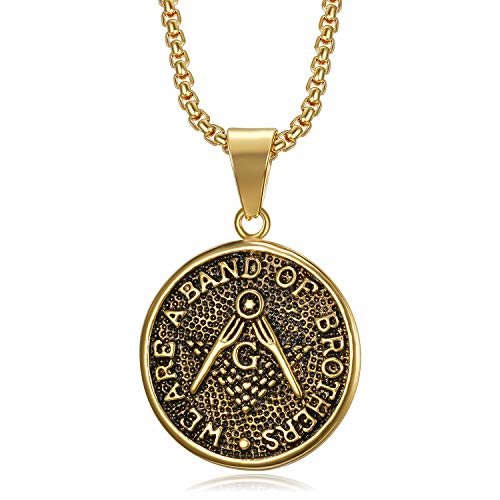 Collier oeil d'Horus en acier inoxydable et strass pour homme avec chaîne de 61 cm