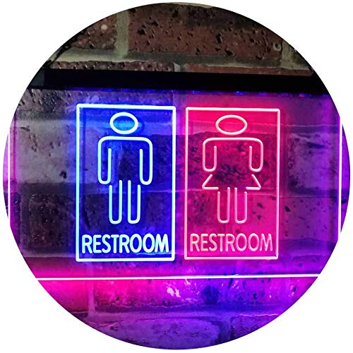 Restroom Male Female Boy Girl Toilet Dual Color LED Neon Sign Blue & Red 600 x 400mm st6s64-i3029-br — image 1