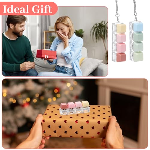 Keyboard Fidget Toy 2 Pcs Keyboard Fidget Keychain 4-in-1 Keyboards Decompression Button Finger Clicker Toys Sensory Fun Toys Button Stress Relief Fidgets Gifts to Relieve Stress for Adults - Image 4