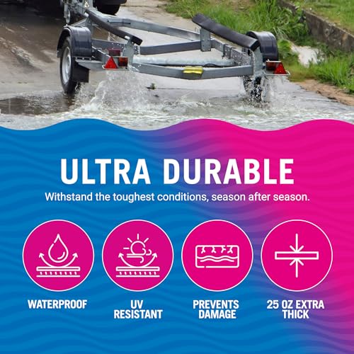 Image of Boat Trailer Bunk Carpet Black, 13ft x 9in or 12in Roll, 1 /4 inch Extra Thick | Marine Grade, Replacement for Bunk Boards and Runners, Glue Spreader Included, Better Boat