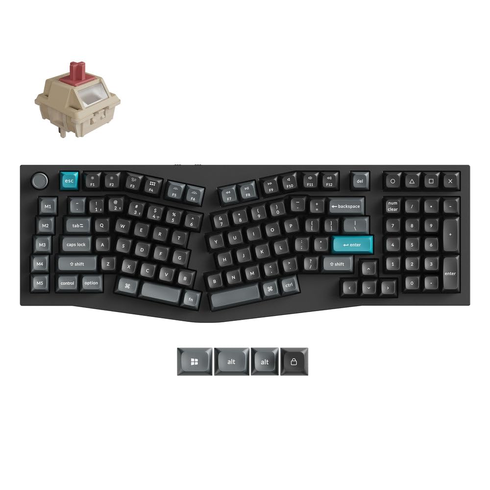keychron q13 ultra 8k 96% alice layout wireless custom mechanical keyboard | tri-mode, 8k polling rate, 600h battery life, red switch, customizable online, mix&per key rgb backlight, ergonomic layout