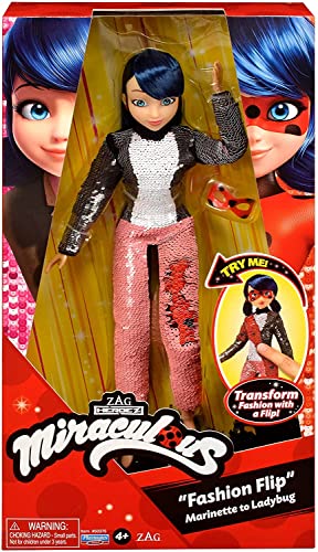 Miraculous Ladybug Fashion Flip with Sequin Outfit Doll by Playmates Toys