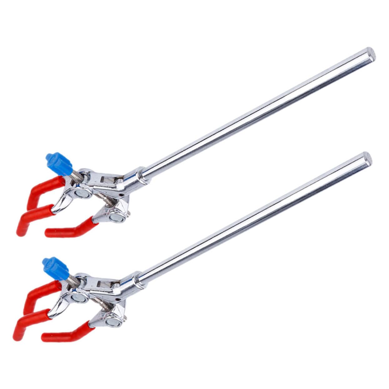 Mobestech 10piezas Abrazadera De Tres Garras Para Frascos y Tubos De Ensayo Soporte Ajustable De Acero Inoxidable Para Laboratorio Para Experimentos Científicos
