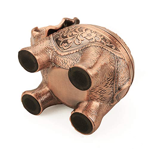 K Cool Alloy Incense Holder Stand Elephant Cone Coil Incense Burner Ash Catcher With Lid, Aromatherapy Ornament Home Decoration For Indoor Outdoor (Red Copper) #TOP3