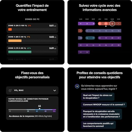 WHOOP – Abonnement 12 Mois – Capteur de Fitness et de santé WHOOP 5.0/MG – Moniteur d'activité 24h/24 et 7j/7 – Image 3