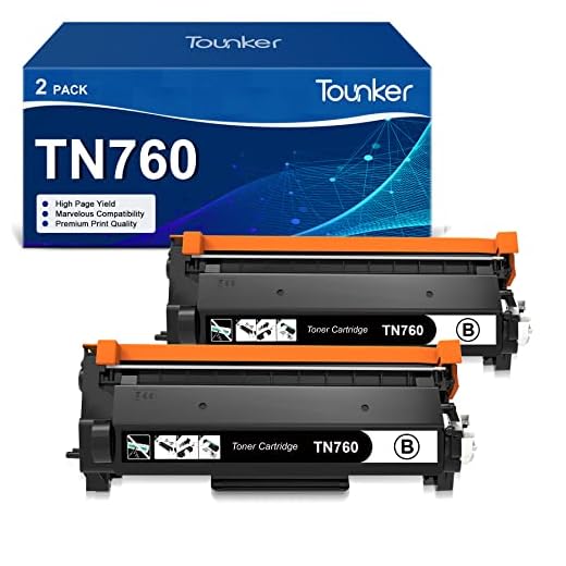 TN760 Toner for Brother Printer Compatible Replacement for Brother TN760 TN-760 TN 760 TN-730 TN730 Toner for Brother Printer HL-L2350DW HL-L2395DW DCP-L2550DW MFC-L2750DW MFC-L210DW Toner (2 Black)