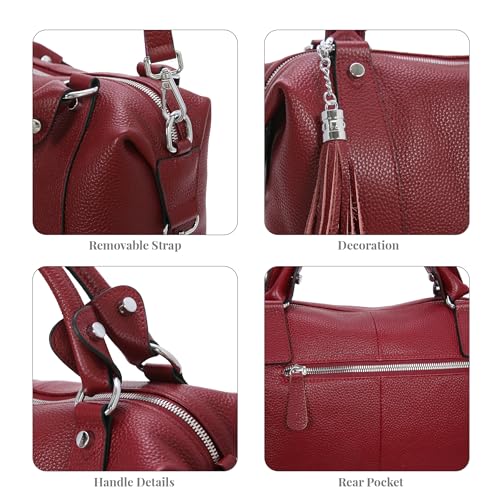 Image of HESHE Womens Genuine Leather Purse Satchel Tote Bags Ladies Real Leather Bags Crossbody Handbags