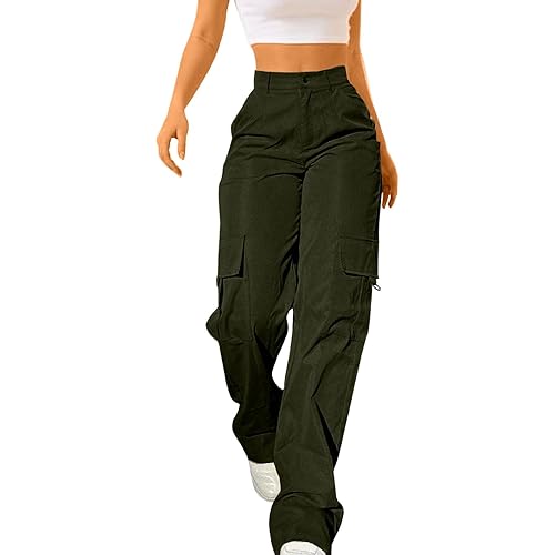 Cargo Pants for Women High Waisted Casual Pants Work Pants Baggy Stretchy Wide Leg Y2K Streetwear with Pockets