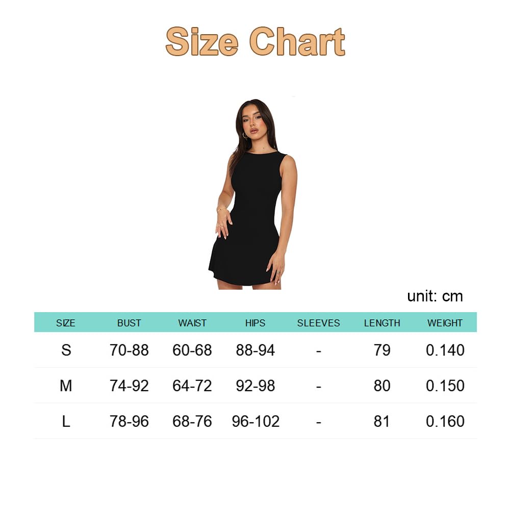 Vestito Sexy Donna Nero Mini Abito Elegante Estivo Vestito Corto da Sera Senza Maniche Miniabito Aderente Estate Casual Discoteca Cocktail