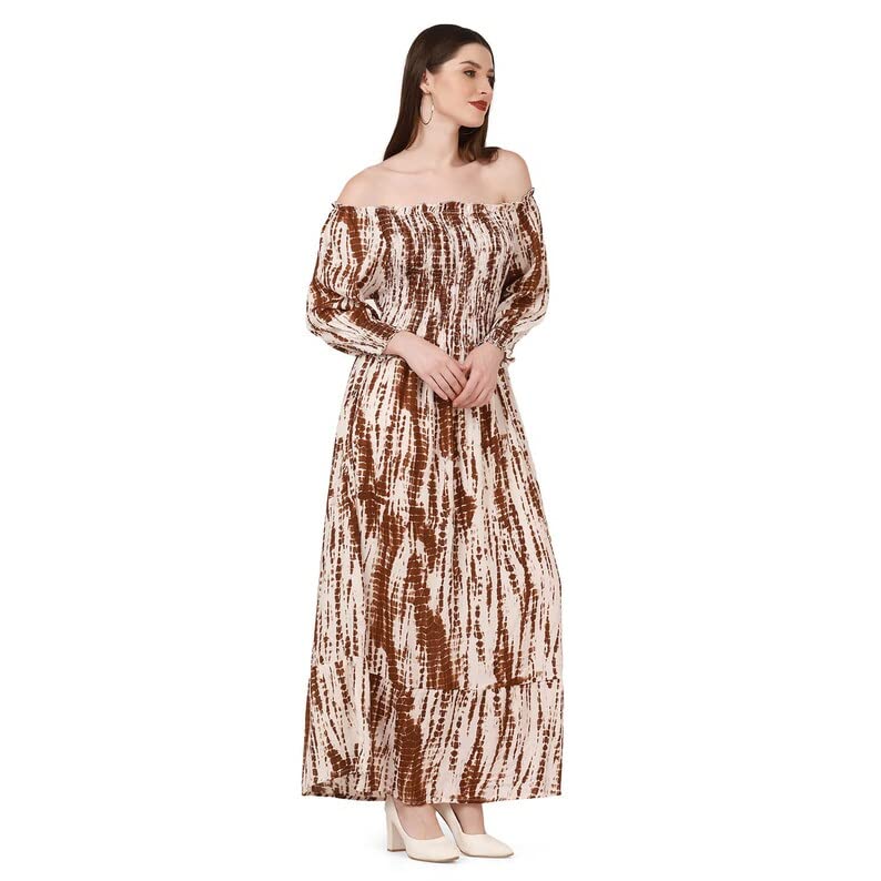 cigain Off Shoulder Maxi Dress Summer Tie Dye Long Dress for Women’s and Girl’s-picture-47
