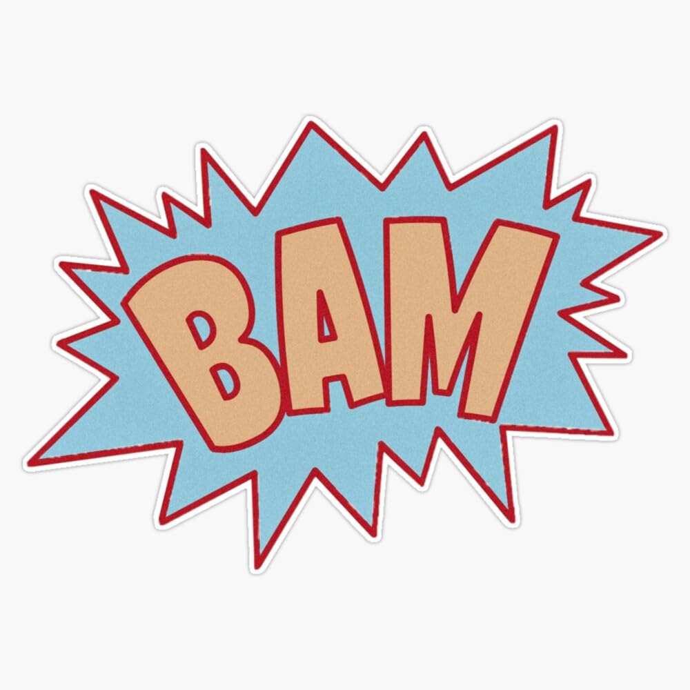 Bam Word Bubble Sticker Vinyl Waterproof Sticker Decal Car Laptop Wall Window Bumper Sticker 5"