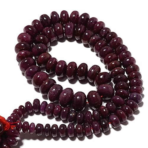 Perles rondelles rubis africain lisse calibre 6 à 9 mm LKBEADS fil de 16 pouces
