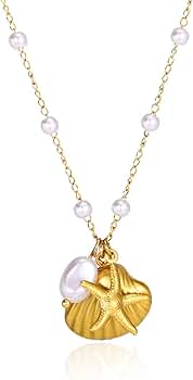 Amazon | Titayen 貝殻ネックレス 女性用 金メッキ ヒトデ