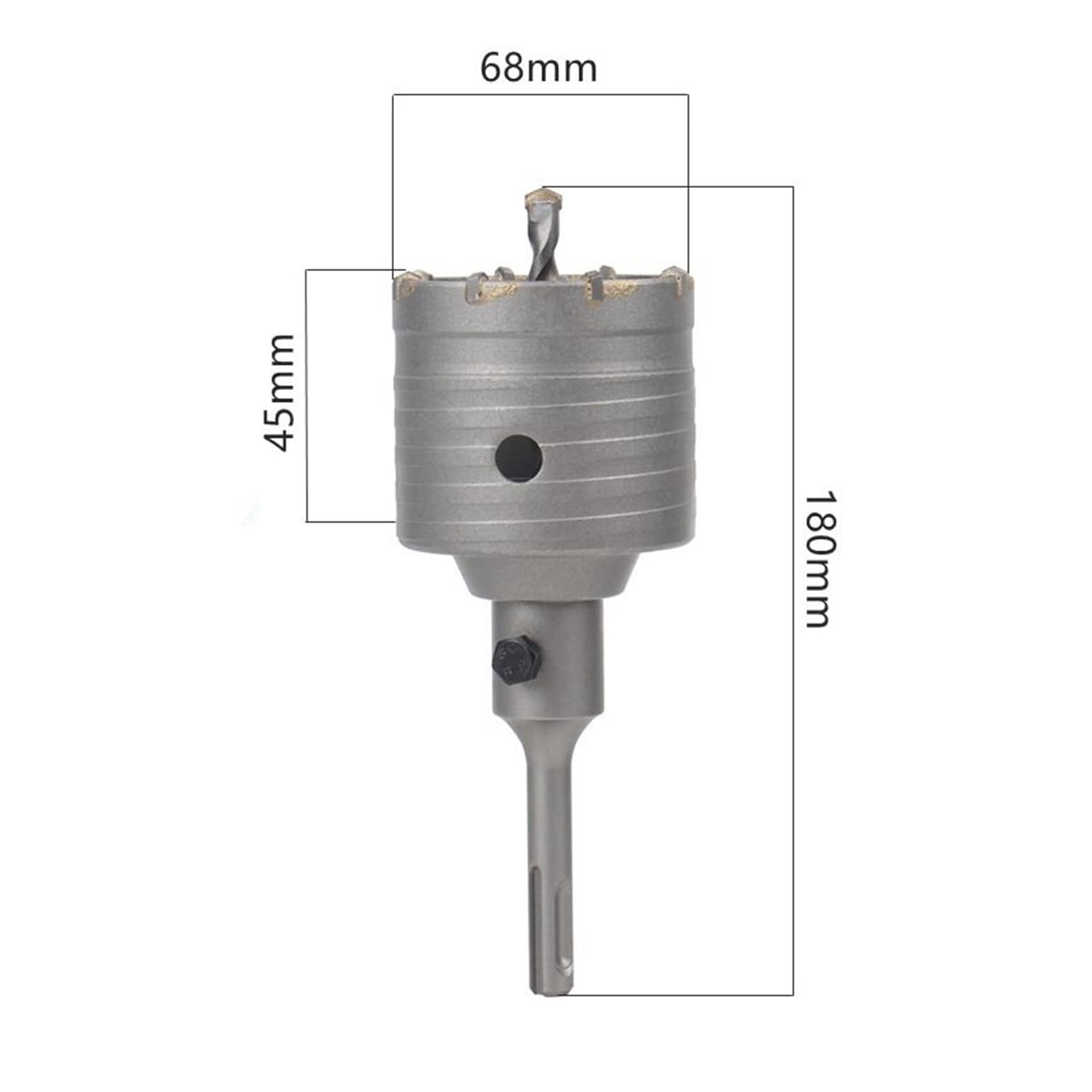 Broca De Corona De Aleación De Carburo De 68 Mm For Hormigón, SDS PLUS, For Taladro Eléctrico Hueco, For Tuberías De Aire Acondicionado, Cemento Y Piedra.