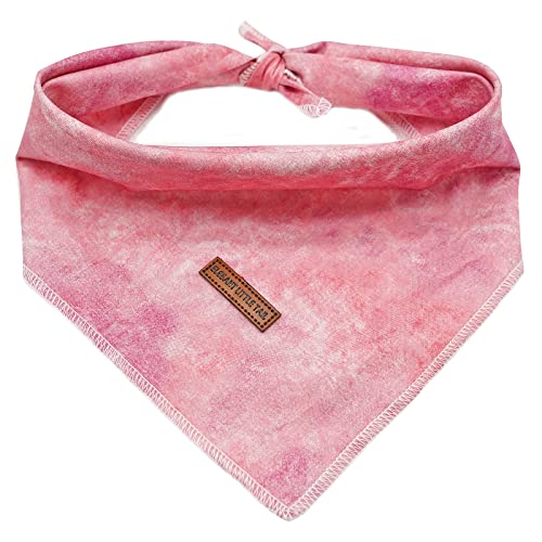 Elegant Little Tail Pink Dog Bandana, Soft Adjustable Square Kerchief for Small Puppy and Cats