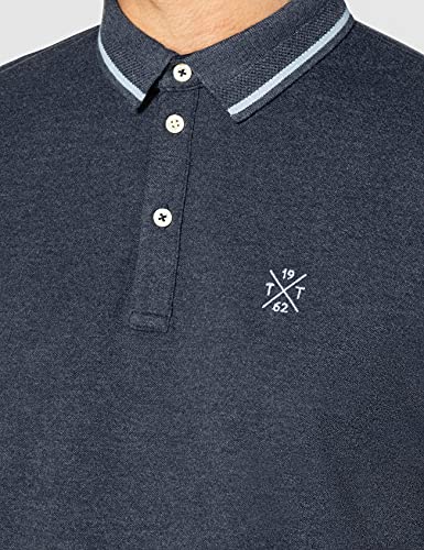 TOM TAILOR Polo Strutturata, Uomo, Blu (Blue White...