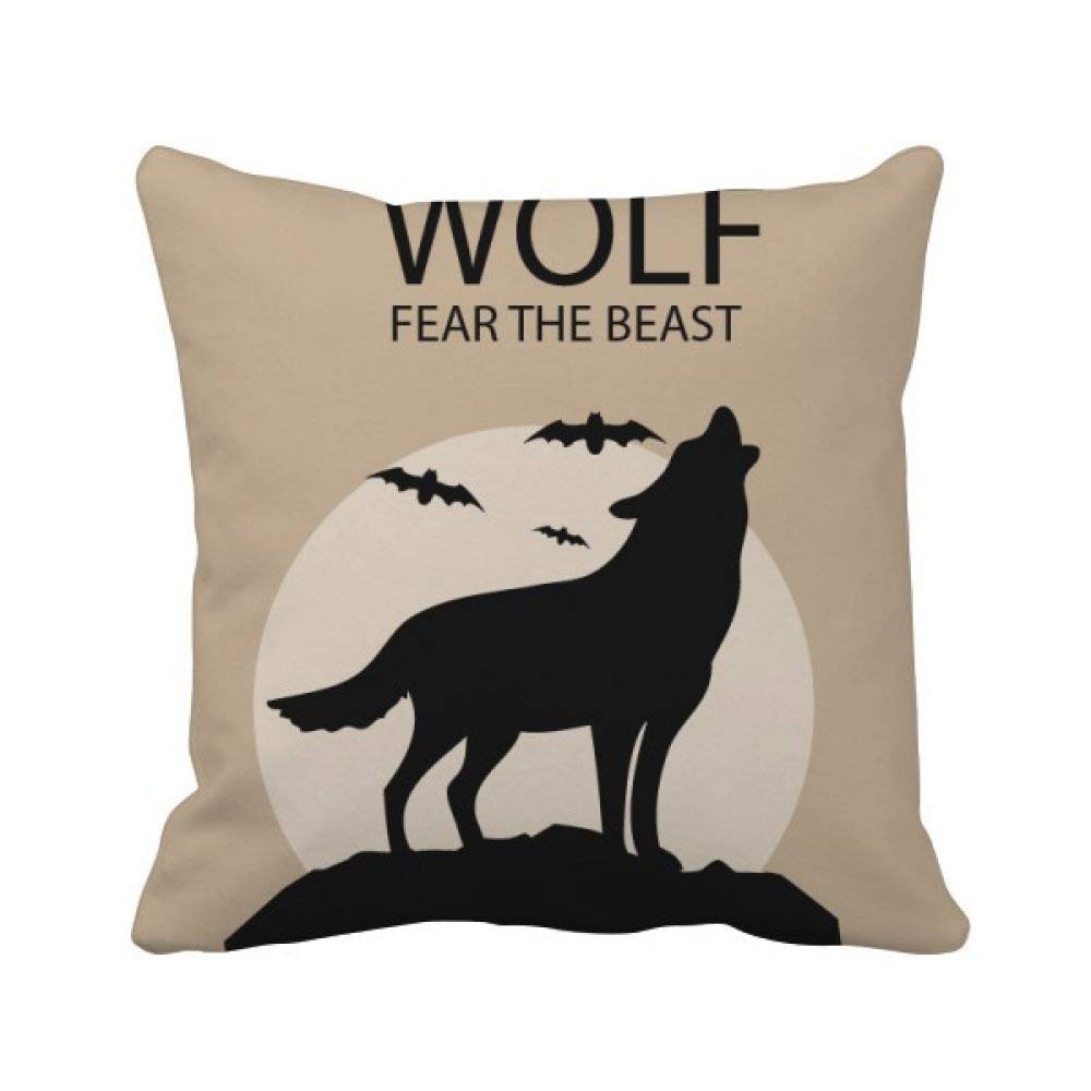Housse de coussin Halloween loup carrée pour masquer un canapé usé