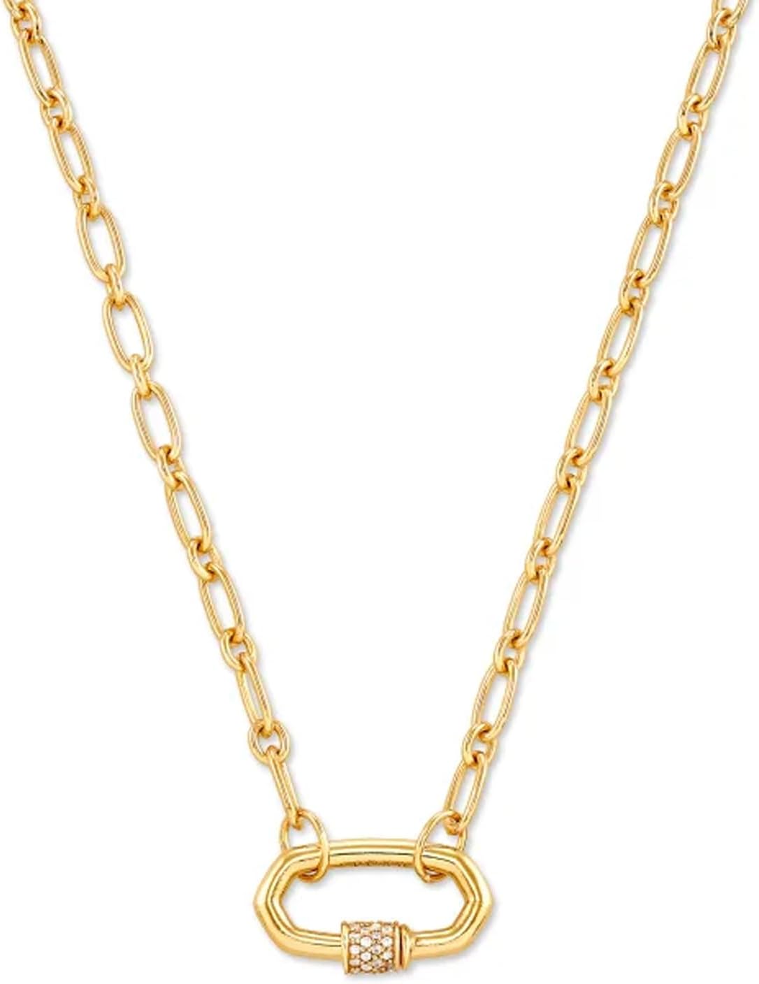 Kendra Scott Bristol Link Necklace, 18K Gold Vermeil, White Sapphire