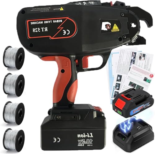 XINRISHENG Cordless Rebar Tie Gun Automatic Rebar Tie Tool, Rebar Tier Tying Machine with With 4 Coils of Wire Tying Wire 1 XINRISHENG Cordless Rebar Tie Gun Automatic Rebar Tie Tool, Rebar Tier Tying Machine with With 4 Coils of Wire Tying Wire