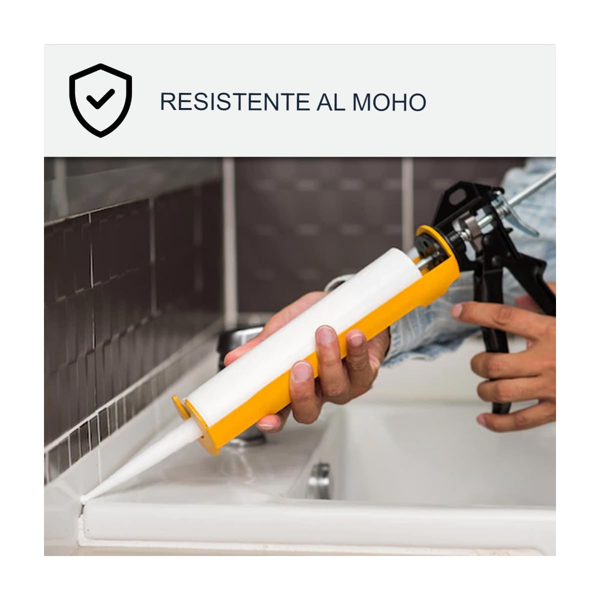 Junta de Silicona Baño, Ducha, Bañera, Lavabo 300 ml x 12 Transparente | Junta Sanitaria Impermeable, Antimoho, para Ducha, Bañera, Azulejos y Hormigón, Interior y Exterior - Arcane Industries