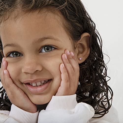 925 Sterling Silver Round CZ Tiny Screw Back Earrings for Babies & Toddlers 3mm - Cute & Elegant Round-Shaped Clear Cubic Zirconia Hypoallergenic Stud Earrings for Babies, Infants, and Toddlers2